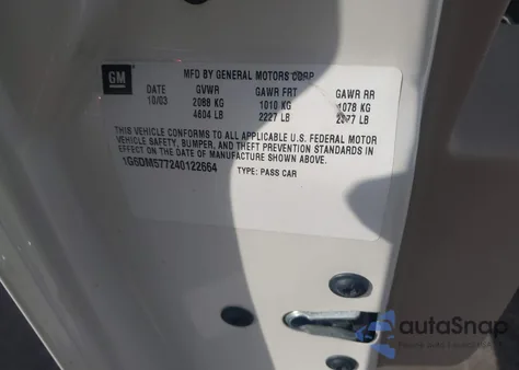 2004 Cadillac Cts Standard из США, поврежденный, VIN 1G6DM577240122664